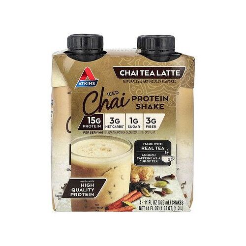 Atkins, Boisson Protéinée Au Thé Glacé, Chai, 4 Boissons, 325 Ml Pièce