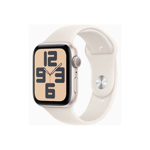 Apple Watch SE (GPS) - 2e génération - 44 mm - aluminium droit - Montre connectée avec bracelet sport - fluoroélastomère - droit - taille du bracelet : S/M - 32 Go - Wi-Fi 4, Bluetooth - 32.9 g