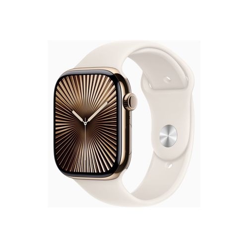 Apple Watch Series 10 GPS + Cellular - Boîtier Titane 46 mm Finition Or - Taille M/L