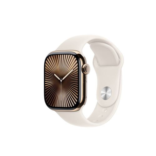 Apple Watch Series 10 GPS + Cellular - Boîtier Titane 42 mm Finition Or - Taille M/L