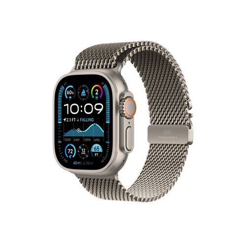 Apple Watch Ultra 2 - 49 mm - titanium naturel - Montre connectée avec bracelet milanaise - taille du bracelet : L - 64 Go - LTE, Wi-Fi 4, UWB, Bluetooth - 4G - 61.4 g