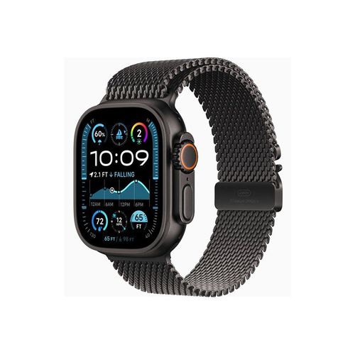Apple Watch Ultra 2 - 49 mm - titane noir - Montre connectée avec bracelet milanaise - taille du bracelet : M - 64 Go - LTE, Wi-Fi 4, UWB, Bluetooth - 4G - 61.8 g
