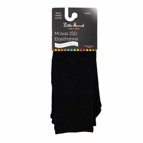 Lot De 3 Paires De Collants Mi-Bas 15d Élasthanne Femme Little Marcel