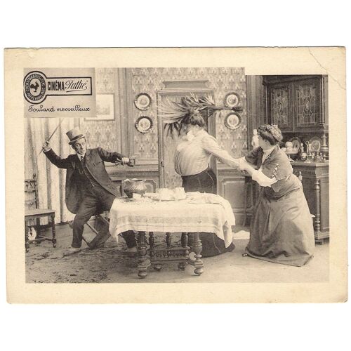 Foulard Merveilleux * Film Cinéma Pathé Frères Muet 1908 Réalisateur : Albert Capellani * 1 Photo De Cinéma Héliogravure Sur Papier Cartoline N&b Originale * Affiche 13.5x18 Cm * Acteur André Deed