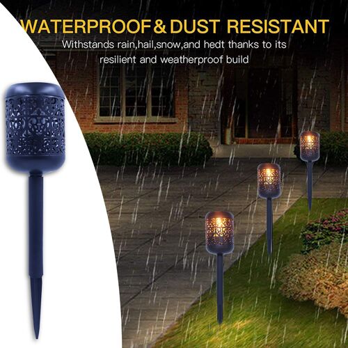 Lanterne Solaire En Forme De Flamme En Fer Forgé, Éclairage Led Ajouré, Luminaire Décoratif D'extérieur, Idéal Pour Une Pelouse, Un Jardin Ou Une Cour