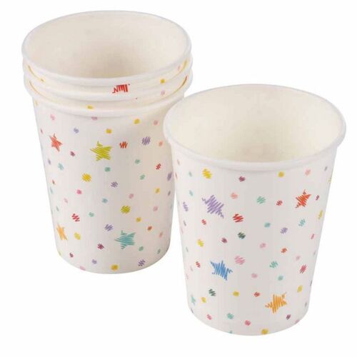 Lot De 6 Gobelets En Papier "Anniversaire Coloré" 25cl Blanc