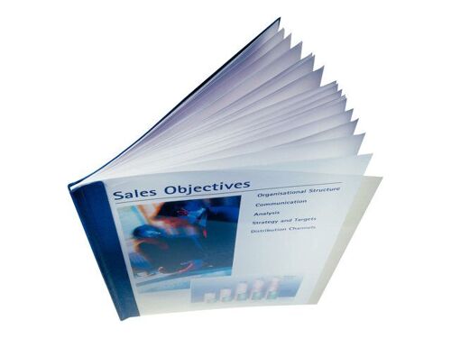 Leitz ImpressBIND - A4 (210 x 297 mm) - 70 feuilles - bleu avec couvercle avant transparent - couverture souple