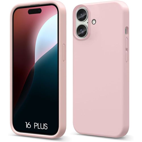 Coque Pour Iphone 16 Plus, Silicone Liquide Doux Léger Slim Anti-Rayures Rose - E.F.Connection