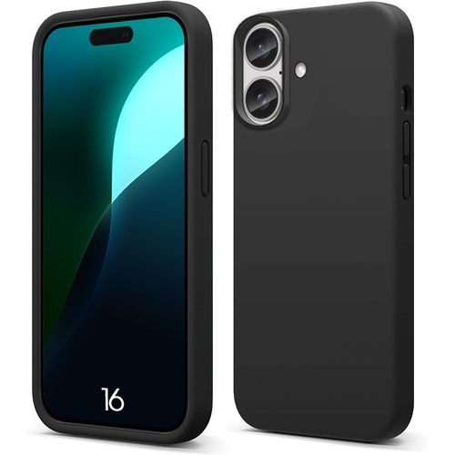 Coque Pour Iphone 16 - Protection Silicone Souple Doux Anti-Rayures - Noir - E.F.Connection