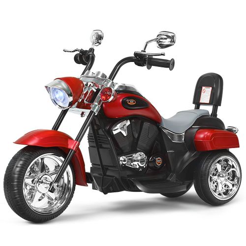 Moto Électrique Scooter 3 Roues Pour Enfants 6v 3 Km/H Effet Sonore Et Lumineux 3 Ans + Style De Chopper Rouge Helloshop26 20_0008937