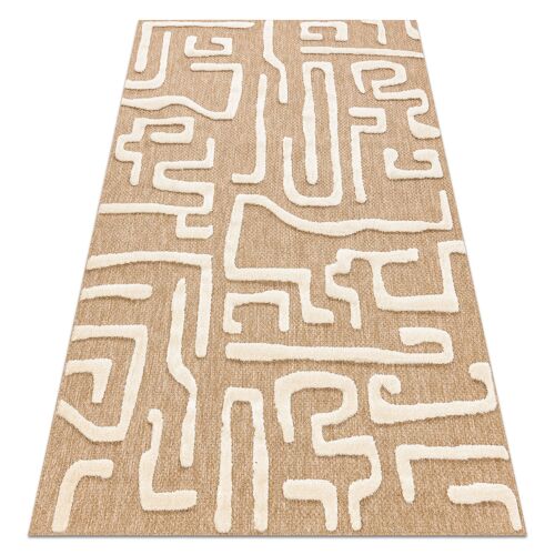 120x170 Cm Tapis Spark 0711a Beige / Crème - Labyrinthe, Sisal, Structurel