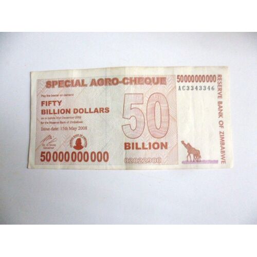 Zimbabwe 50 Billion Dollars 2008