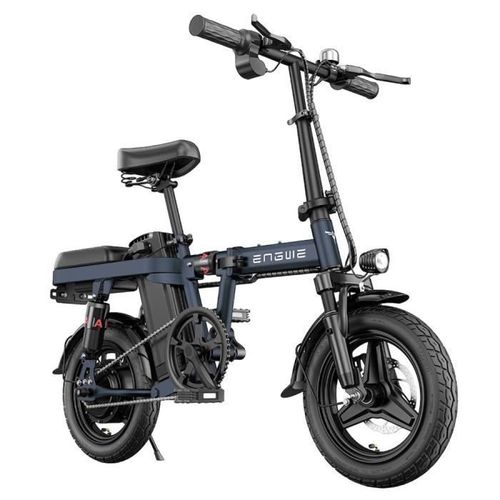 Petit Vélo De Ville Électrique Pliant Engwe T14 14 Pouces 25km/H Moteur 250w Autonomie 42km Avec Amortisseur Avant 48v10ah Blue