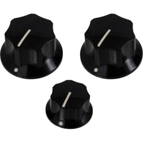 Allparts Pk-0174-023 Black Knob Set Boutons Pour Jazz Bass (Lot De 3)