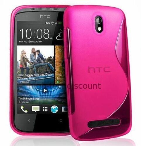 Housse etui coque pochette silicone gel pour HTC Desire 500 + film ecran - ROSE