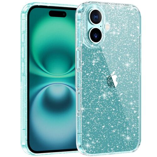 Coque pour iPhone 16, Protection Transparent à Paillettes Antichoc Anti-Rayures - BOOLING