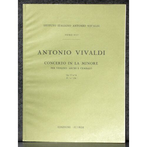 Partition Vivaldi Concerto En La Mineur Op 3/6, F.I. 176 Révision Et Réalisation Malipiero