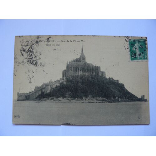 Carte Postale Ancienne Du Mont-St-Michel (1913) , Côté De La Pleine Mer. Ecrite Au Dos