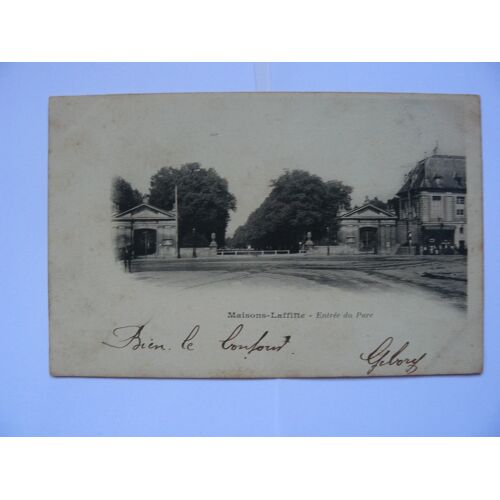 Carte Postale Ancienne De Maison-Laffitte, L'entrée Du Parc (1903)