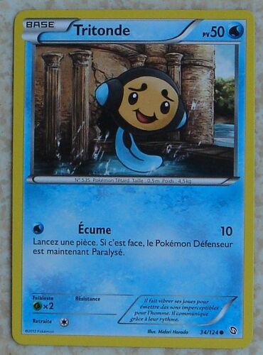 Carte Pokemon Tritonde 34/124 Pv50 - Base Type Eau - Noir & Blanc Dragons Exaltés 2012