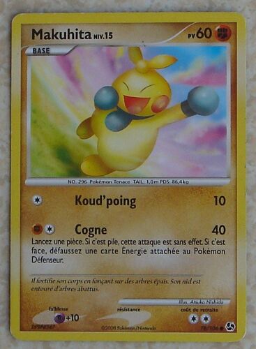 Carte Pokemon Makuhita 78/106 Pv60 - Base Niv.15 Type Combat - Diamant & Perle Duels Au Sommet 2008