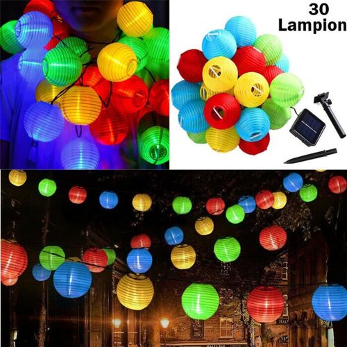 Chaîne Solaire Lampe Lampe Extérieure Infinitoo 6m 30er Led Chaîne Solaire Lampe Extérieure 5.5v Mise À Niveau Haute Puissance Couleur Chaîne Lampe Lampe Télécommande 2m Câble De Connexion