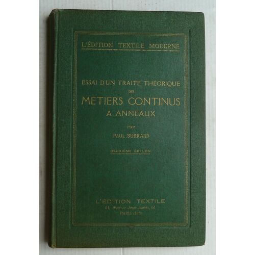 Essai D'un Traité Théorique Des Métiers Continus A Anneaux
