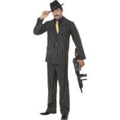 Costume Gangster Fines Rayures Or