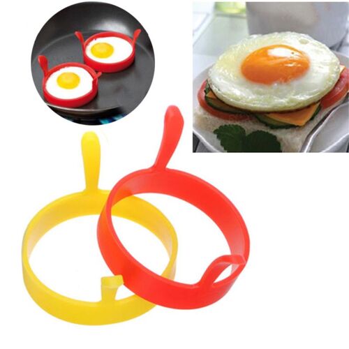 Moule A Omelette En Silicone A Deux Oreilles Moule A Pancake Omelette Omelette Ronde, Rose Rouge