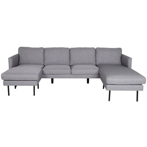 Canapé angle double en tissu gris