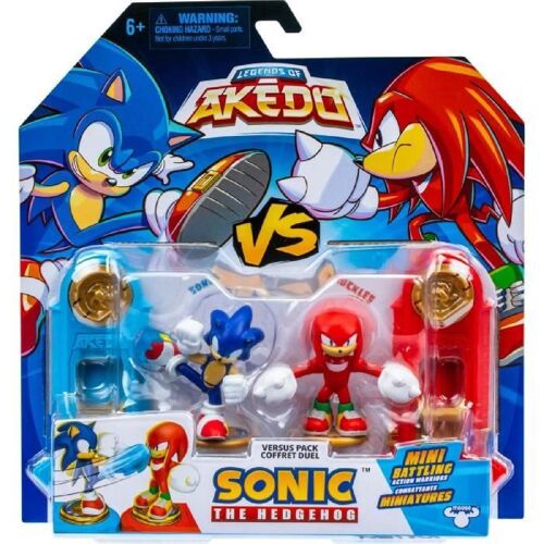 Duo De Figurines Sonic Vs Knuckles - Moose Toys - Akedo - Pack De Combat Rapide. 2 Figurines Et Contrôleurs Inclus