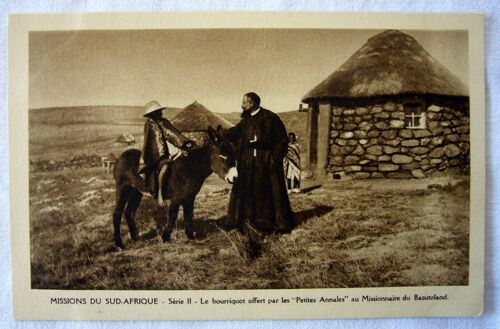 Cpa Missions Du Sud - Afrique Le Bourriquot Offert Par Les Petites Annales Au Missionnaire Du Basutoland