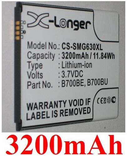 Batterie Pour Samsung Galaxy Mega 6.3, Galaxy Mega 6.3 Duos, Galaxy Mega 6.3 Lte, Galaxy Mega 6.3 Lte 8gb, Gt-I9200, Gt-I9200 3g, Gt-I9205, Gt-I9205 4g Lte, Gt-I9208, Sch-P729, Sgh-I527, Shv-E310k,