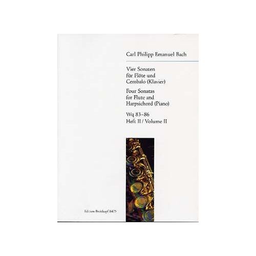 Cpe Bach : 4 Sonates Pour Flûte Et Piano Vol. 2