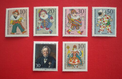 Lot De 6 Timbres Neufs ** - Allemagne Berlin - Surtaxe : Marionnettes Série Complète - Léopold Von Ranke - Noël - Année 1970