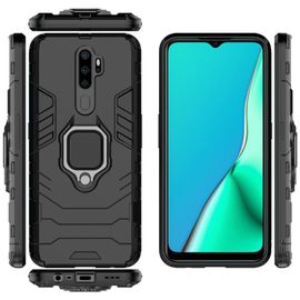 Bague De Support De Voiture Étui Pour Oppo A5 2020 Béquille Porte-Anneau En Métal Antichoc Protection De Qualité Militaire - Noir