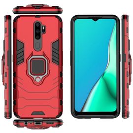 Bague De Support De Voiture Étui Pour Oppo A5 2020 Béquille Porte-Anneau En Métal Antichoc Protection De Qualité Militaire - Rouge