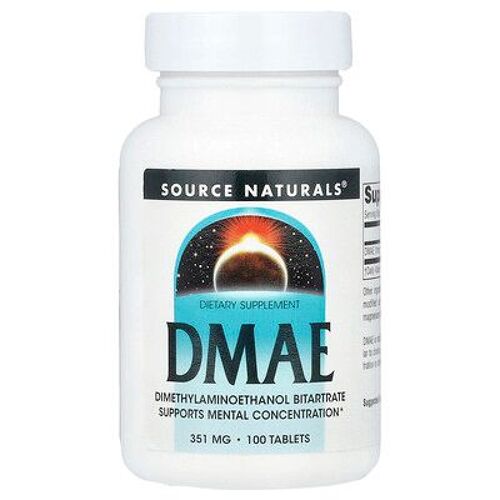 Source Naturals, Dmae, 351 Mg, 100 Comprimés 