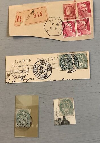 11 Timbres Oblitérés Sur 7 Coins DEnveloppe Ou De Carte Postale (1876/1946)