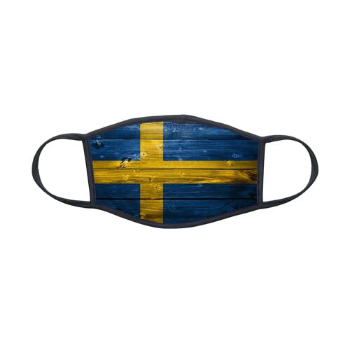 Masque En Tissu Lavable Pour Enfant 8-12 Ans Drapeau Suède Ref 0174