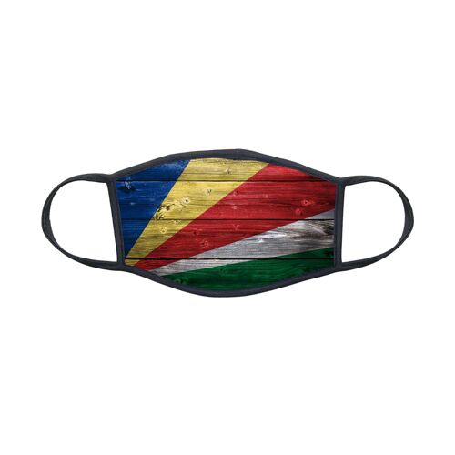 Masque En Tissu Lavable Pour Enfant 8-12 Ans Drapeau Seychelles Ref 0166