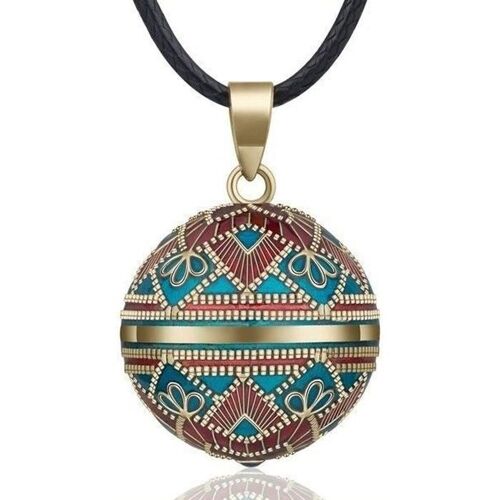 Collier Bola De Grossesse Fleur Ethnique Doré