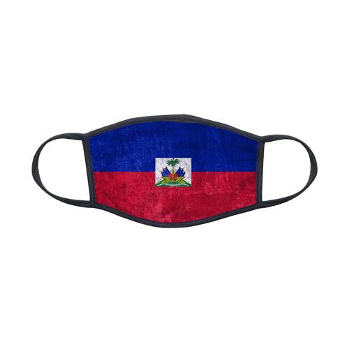 Masque En Tissu Lavable Pour Enfant 8-12 Ans Drapeau Haiti Ref 0085