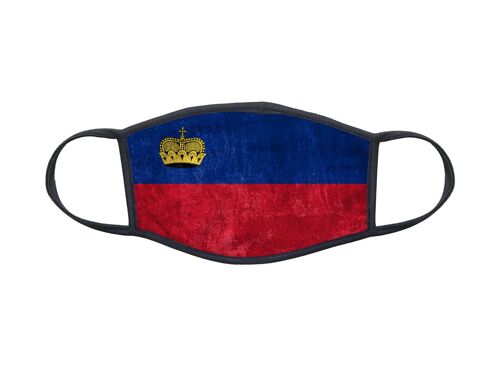 Masque En Tissu Lavable Pour Enfant 8-12 Ans Drapeau Liechtenstein Ref 0110