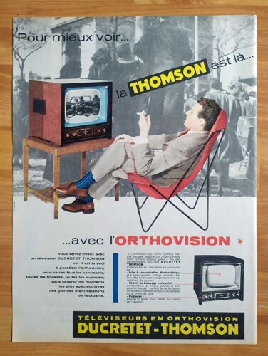 Publicité Papier - Téléviseur Ducretet-Thomson De 1957