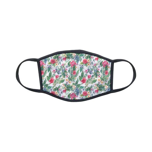 Masque En Tissu Lavable Pour Enfant 8-12 Ans Collection Nature Fleurs Colorées Design 36