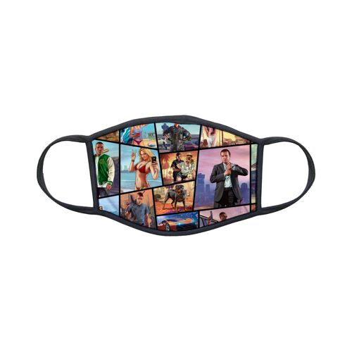 Masque En Tissu Lavable Pour Enfant 8-12 Ans Collection Geek Jeu Vidéo Gta Design
