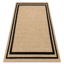 160x220 Cm Tapis Spark 0687 Beige / Noir - Cadre, Sisal, Structurel