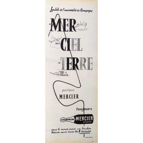 Publicité Papier - Champagne Mercier De 1957