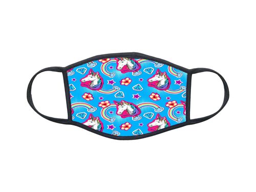 Masque En Tissu Lavable Personnalisé Licorne Kawaii Réf 1168